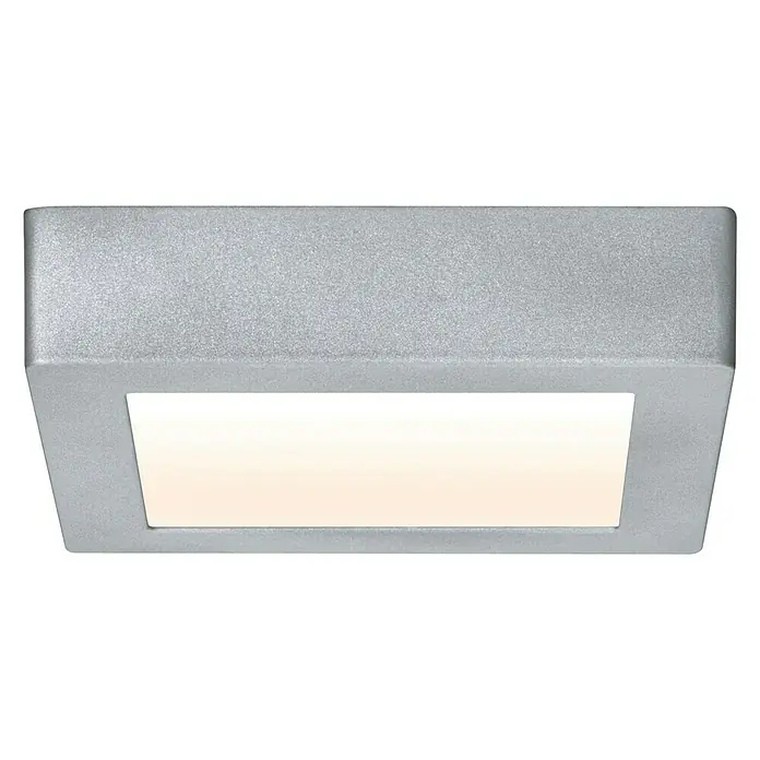 Paulmann LED-Deckenleuchte Carpo - 13 W, L x B x H: 17 x 17 x 3,8 cm, Chrom, Warmweiß - Vorderansicht