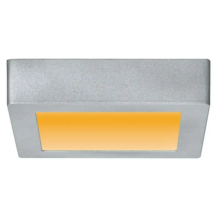 Paulmann LED-Deckenleuchte Carpo - 13 W, L x B x H: 17 x 17 x 3,8 cm, Chrom, Warmweiß - Vorderansicht