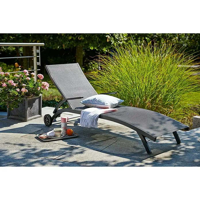 Sunfun Maja Ležaljka za sunčanje - 192 x 68 x 40 cm, Tekstil, S kotačićima