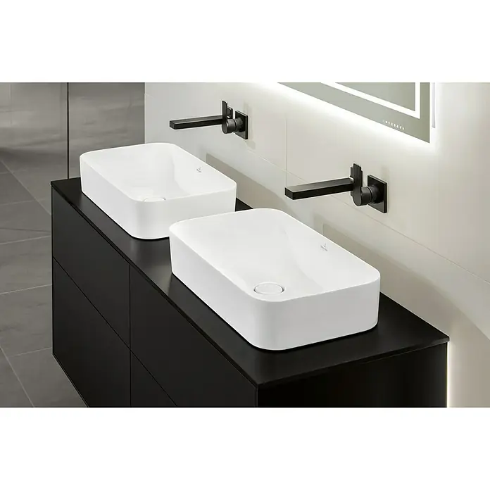 Villeroy & Boch Finion Aufsatzwaschbecken - 60 x 35 cm, Mit schmutzabweisender Glasur, Hahnloch: Ohne, Ohne Überlauf, Weiß - Stimmungsaufnahme