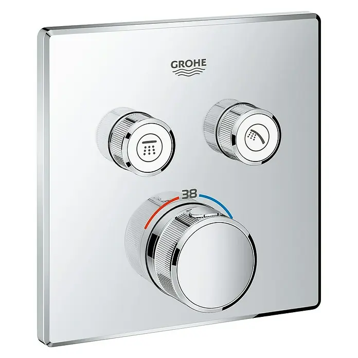 Grohe Grohtherm SmartControl UP-Thermostatarmatur - Mit 2 Absperrventilen, Eckig, Chrom, Glänzend - Rechte Seitenansicht