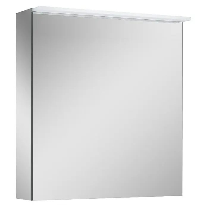 Riva Look LED-Spiegelschrank - B x H: 60 x 64,8 cm, Mit Beleuchtung, Spanplatte, Farblos