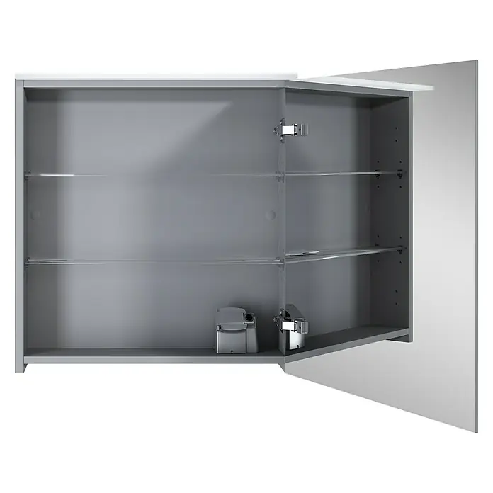 Riva Look LED-Spiegelschrank - B x H: 60 x 64,8 cm, Mit Beleuchtung, Spanplatte, Farblos