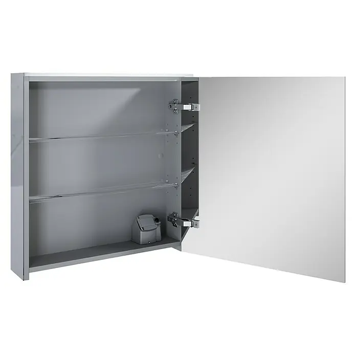 Riva Look LED-Spiegelschrank - B x H: 60 x 64,8 cm, Mit Beleuchtung, Spanplatte, Farblos