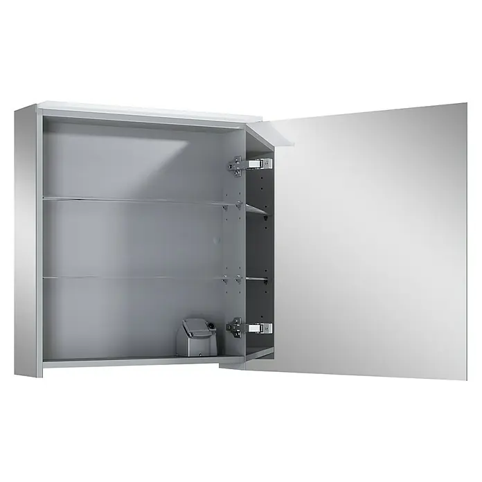 Riva Look LED-Spiegelschrank - B x H: 60 x 64,8 cm, Mit Beleuchtung, Spanplatte, Farblos