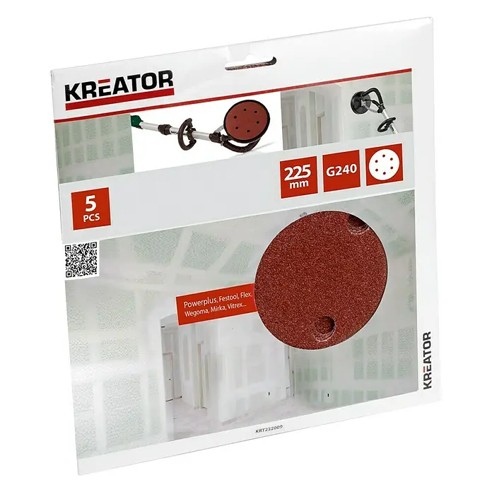 Set de hojas de lija - Diámetro: 225 mm, 5 ud., Grano: 240