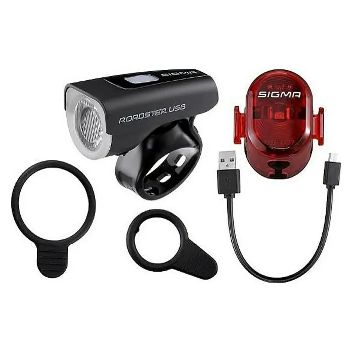 Sigma Fahrradbeleuchtungs-Set - 5 -tlg., Lichtstärke: 25 Lux (Frontlicht) - Ansicht von oben