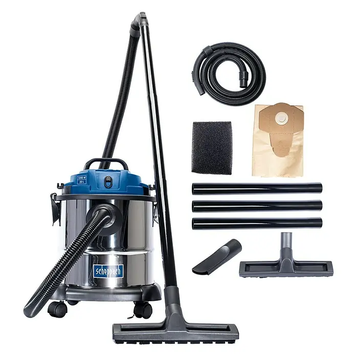 Scheppach Nass-Trockensauger NTS20 - 1.200 W, 20 l - Vorderansicht
