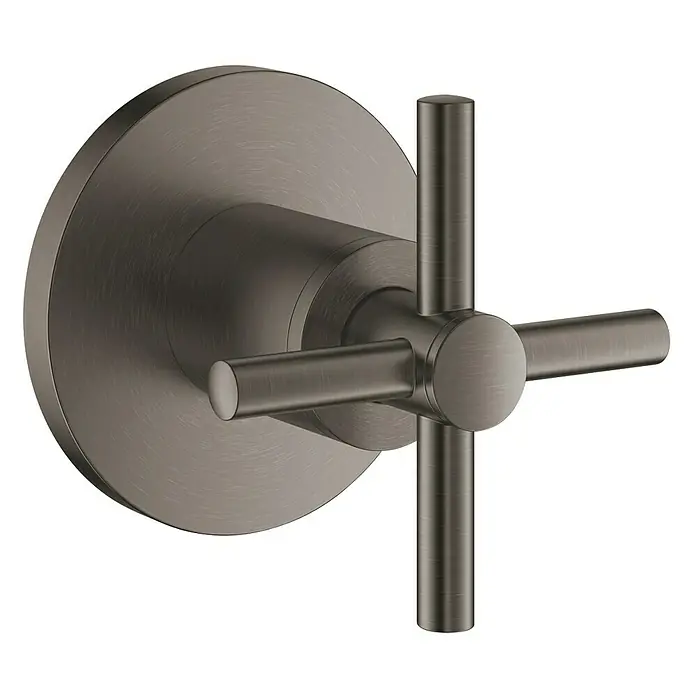 Grohe Atrio Unterputzventil Oberbau - Kreuzgriff, Hard Graphite, Matt - Vorderansicht
