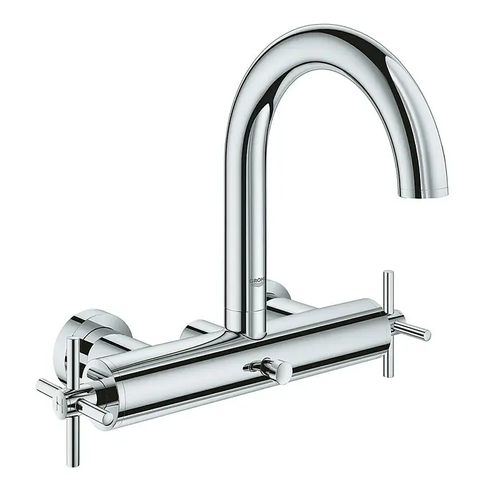 Grohe Atrio Badewannenarmatur - Zweigriffmischer, Chrom, Glänzend - Vorderansicht