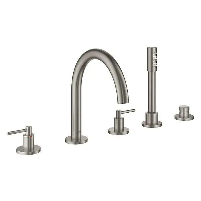 Grohe Atrio Wannenrandarmatur - Hebelgriff, Supersteel, Matt - Vorderansicht