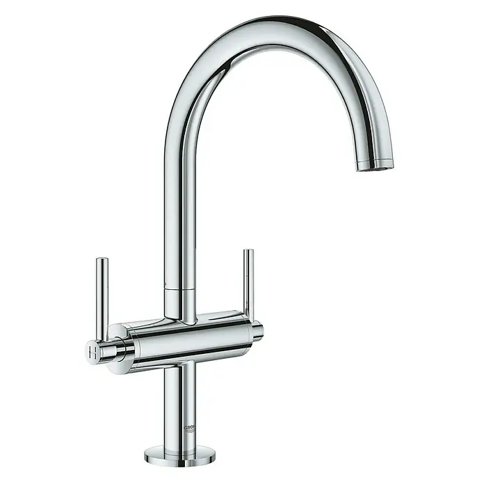 Grohe Atrio Waschtischarmatur L-Size - Hebelgriff, Chrom, Glänzend - Vorderansicht