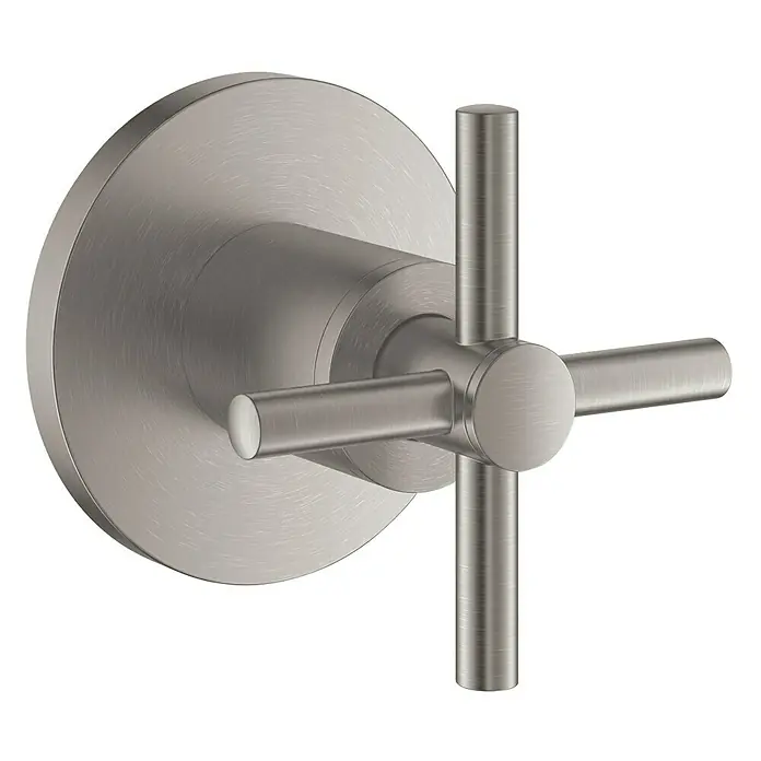 Grohe Atrio Unterputzventil Oberbau - Kreuzgriff, Supersteel, Matt - Vorderansicht
