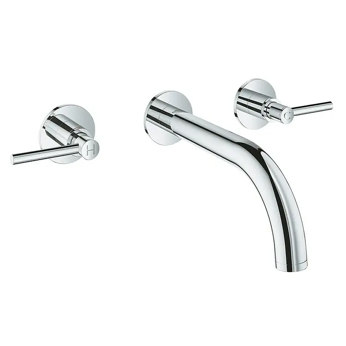Grohe Atrio Wand-Waschtischarmatur 2 - 3-Loch, Chrom, Glänzend - Vorderansicht