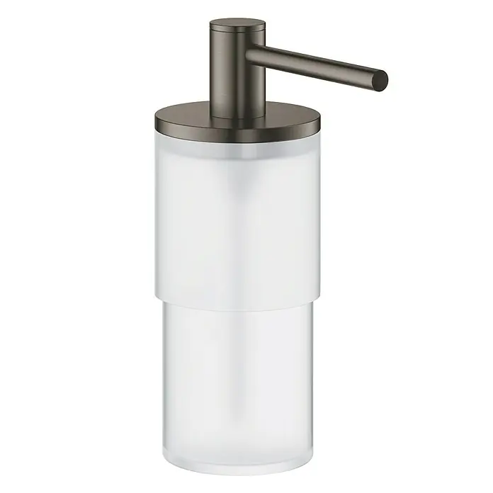 Grohe Atrio Seifenspender - Glas, Hard Graphite - Vorderansicht