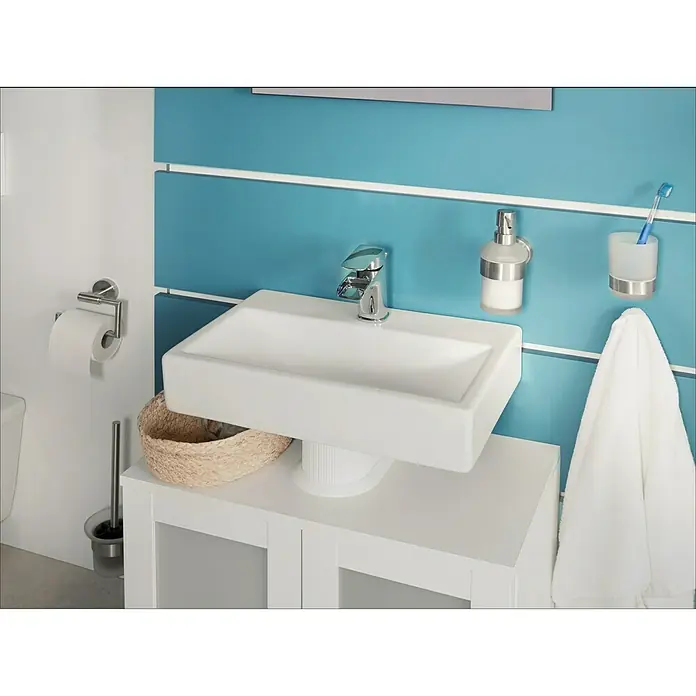 Camargue Fontein Fuerteventura - b x l: 44,8 x 29,8 cm, Voorzien van standaardglazuur, Kraangat: Midden, Zonder overloop, Wit