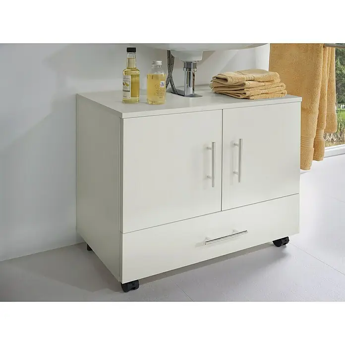 Riva Waschtischunterschrank System - 62,2 x 35,6 x 57,5 cm, Weiß, Matt