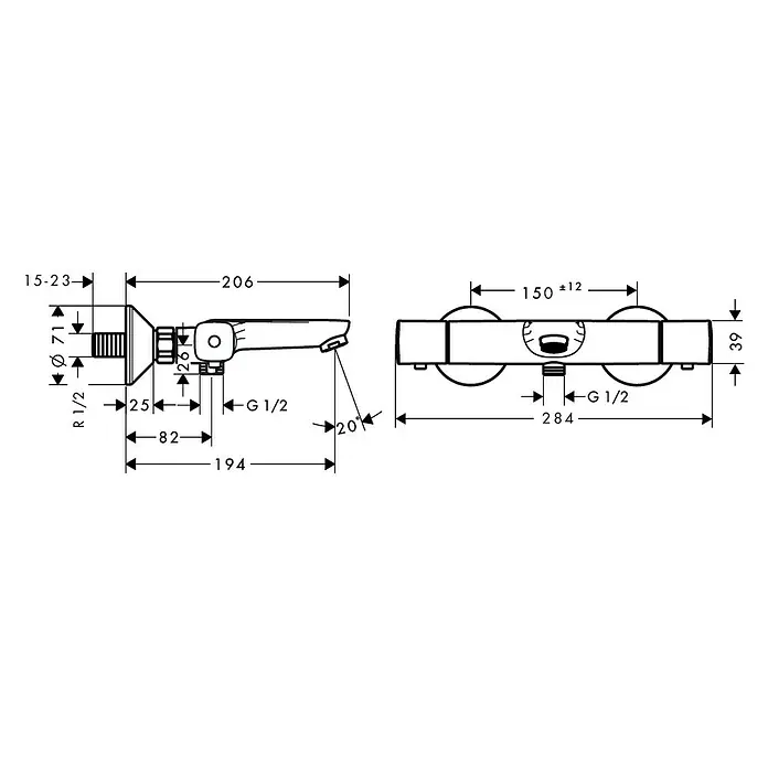 Hansgrohe Badthermostaat Ecostat - Chroom, Glanzend