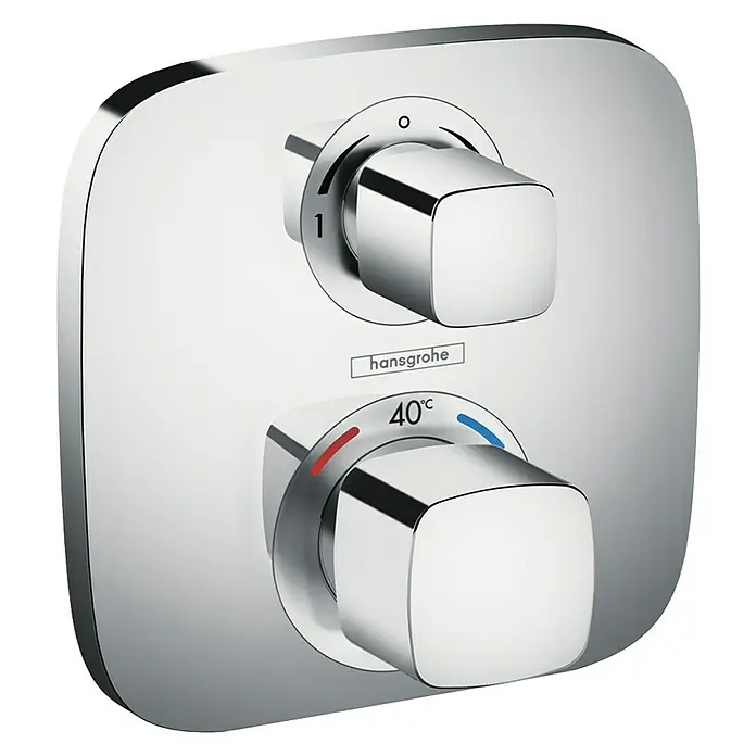 Hansgrohe Válula termostática de montaje enrasado Ecostat E - Cromo, Brillante - Vista frontal