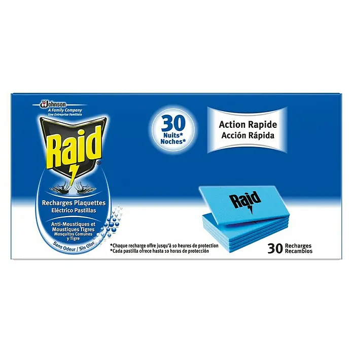Raid Producto anti-insectos recambio pastillas - Blanco, 30 x recambios