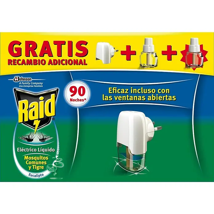 Raid Producto anti-insectos eléctrico líquido REC eucalipto - 3 uds.