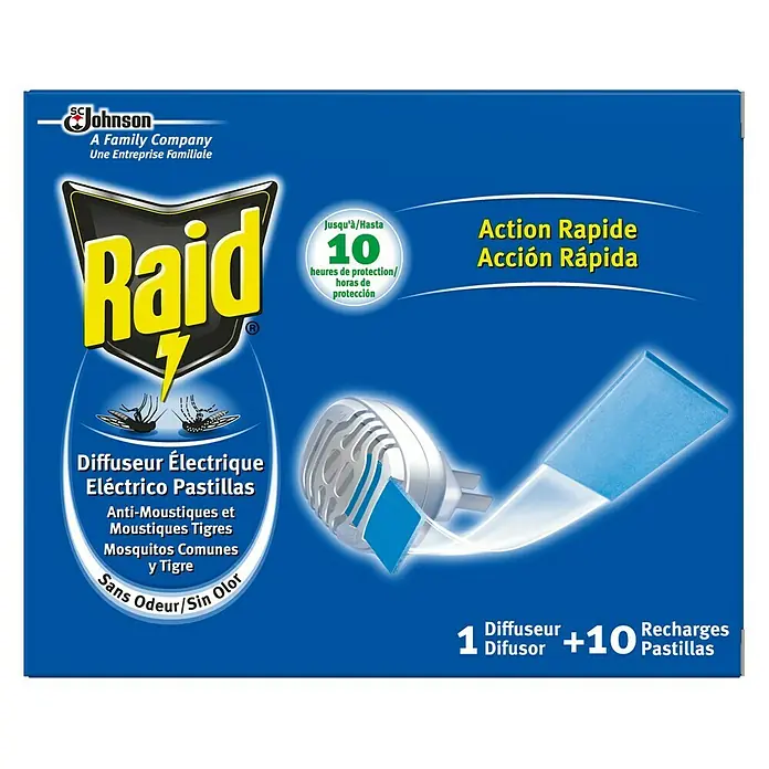 Raid Producto anti-insectos eléctrico pastillas - Blanco, 10 x recambios