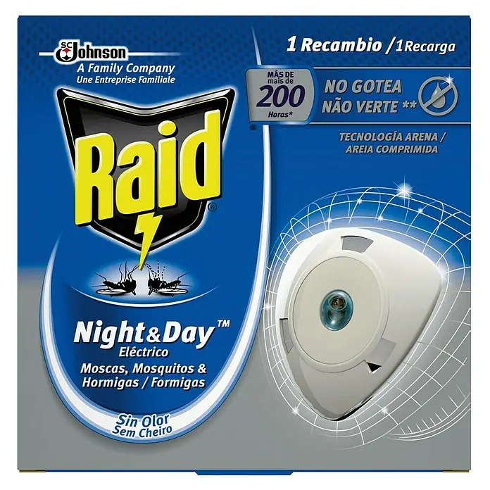 Raid Producto anti-insectos eléctrico líquido Night&Day 1 recambio - Blanco, 1 x recambio