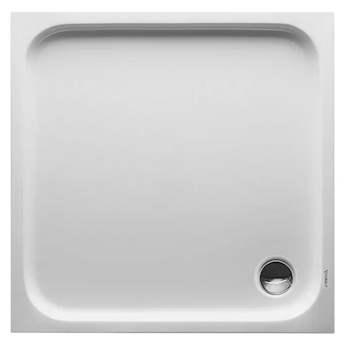 Duravit D-Code Duschwanne - L x B: 100 x 100 cm, Kunststoff, Weiß, Ohne Antirutsch-Oberfläche, Quadratisch - Vorderansicht