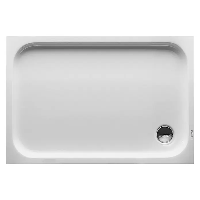 Duravit D-Code Duschwanne - L x B: 120 x 80 cm, Kunststoff, Weiß, Ohne Antirutsch-Oberfläche, Rechteckig - Vorderansicht