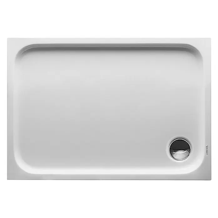 Duravit D-Code Duschwanne - L x B: 100 x 70 cm, Kunststoff, Weiß, Ohne Antirutsch-Oberfläche, Rechteckig - Vorderansicht