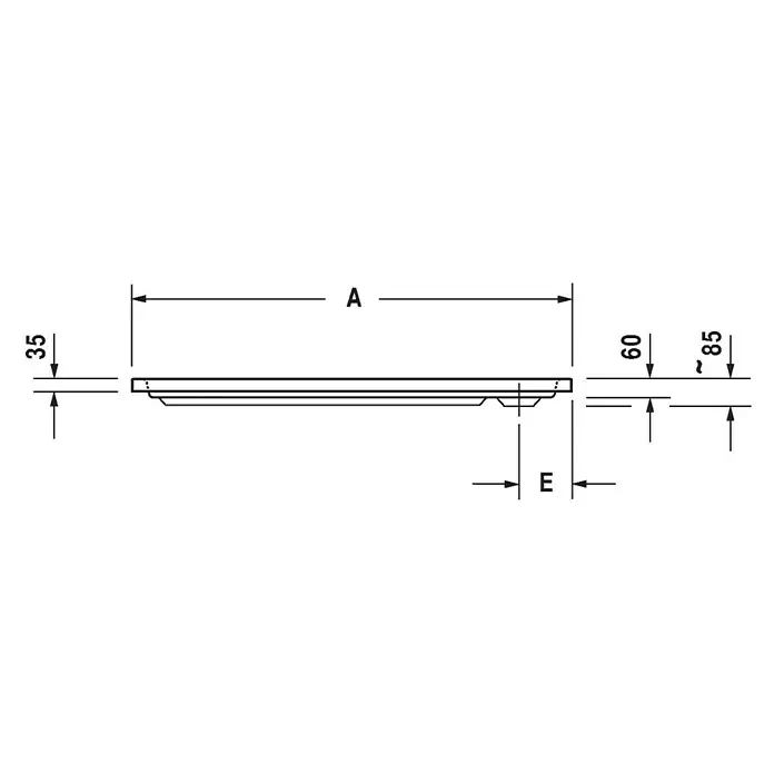Duravit D-Code Duschwanne - L x B: 100 x 70 cm, Kunststoff, Weiß, Ohne Antirutsch-Oberfläche, Rechteckig - Detailaufnahme