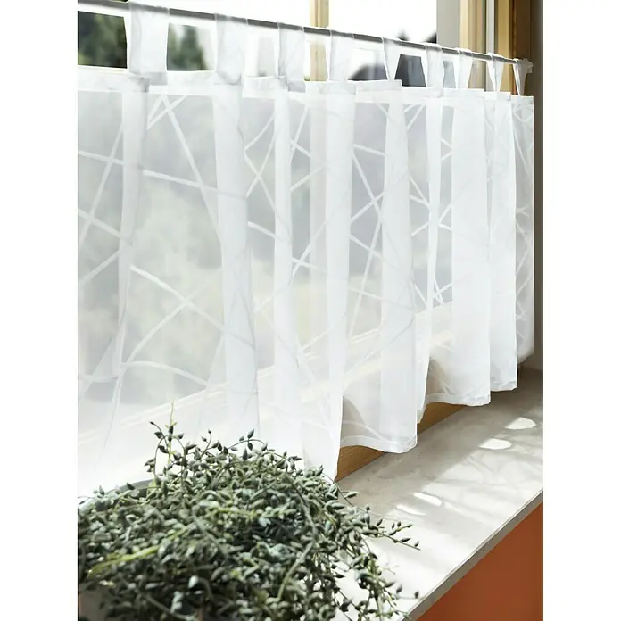 Elbersdrucke Bistrogardine Crossover - 140 x 48 cm, 100 % Polyester, Weiß - Stimmungsaufnahme
