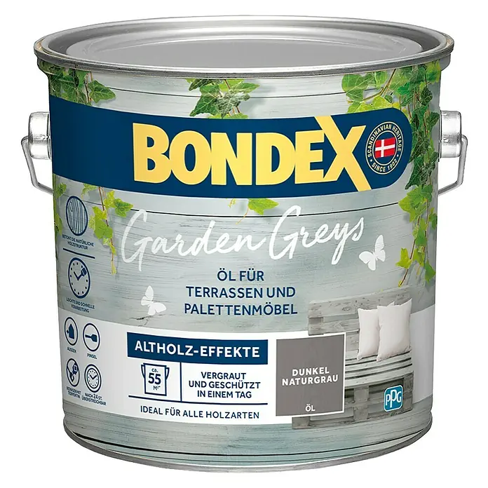 Bondex Holzöl Garden Greys - Dunkel Naturgrau, 2,5 l