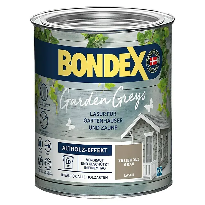 Bondex Holzlasur Garden Greys - Treibholz Grau, 75 ml, Seidenmatt