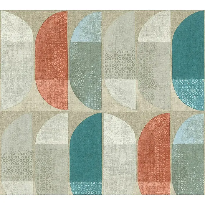 AS Creation Geo Nordic Vliestapete Grafik - Blau/Rot, Grafisch, 10,05 x 0,53 m - Detailaufnahme