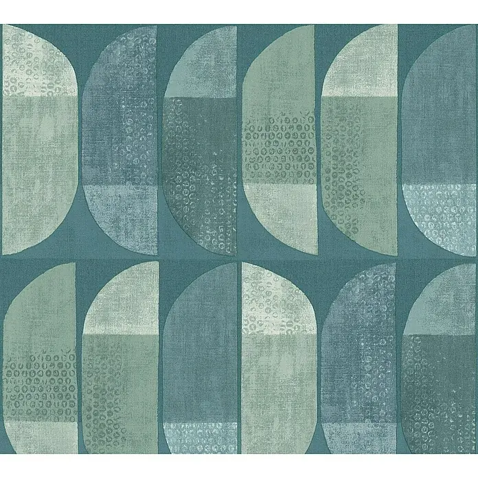 AS Creation Geo Nordic Vliestapete Grafik - Blau/Grün, Grafisch, 10,05 x 0,53 m - Detailaufnahme