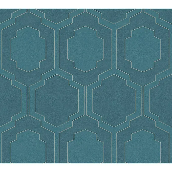 AS Creation Pop Style Vliestapete Kachel - Blau, Grafisch, 10,05 x 0,53 m - Detailaufnahme