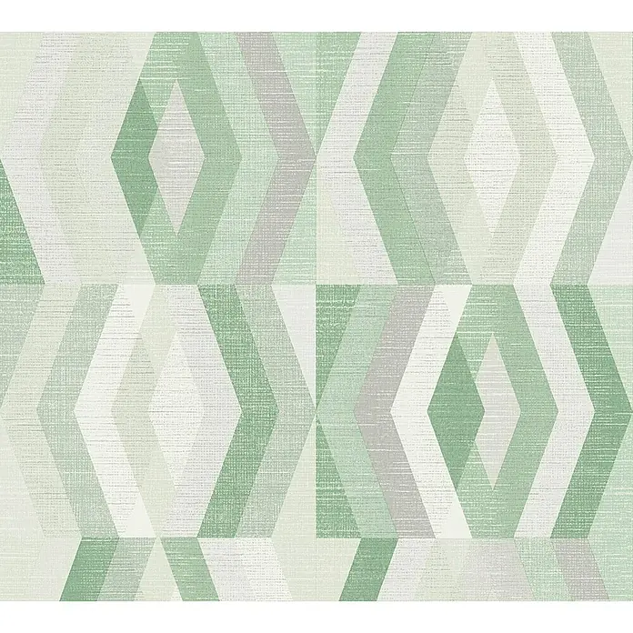 AS Creation Geo Nordic Vliestapete Karografik - Grün, Grafisch, 10,05 x 0,53 m - Detailaufnahme