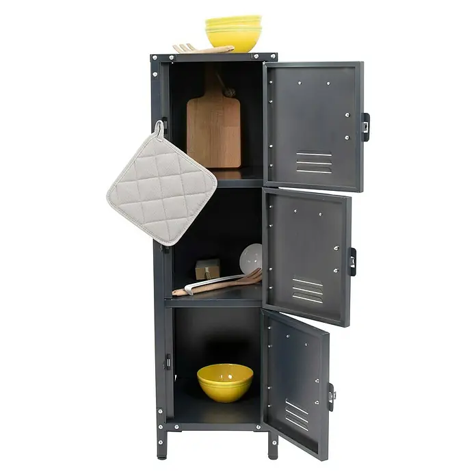 Metallschrank Vintage - L x B x H: 35 x 30,5 x 100 cm, Tragkraft: 18 kg pro Fach - Vorderansicht