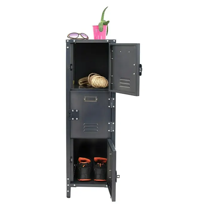 Metallschrank Vintage - L x B x H: 35 x 30,5 x 100 cm, Tragkraft: 18 kg pro Fach - Vorderansicht