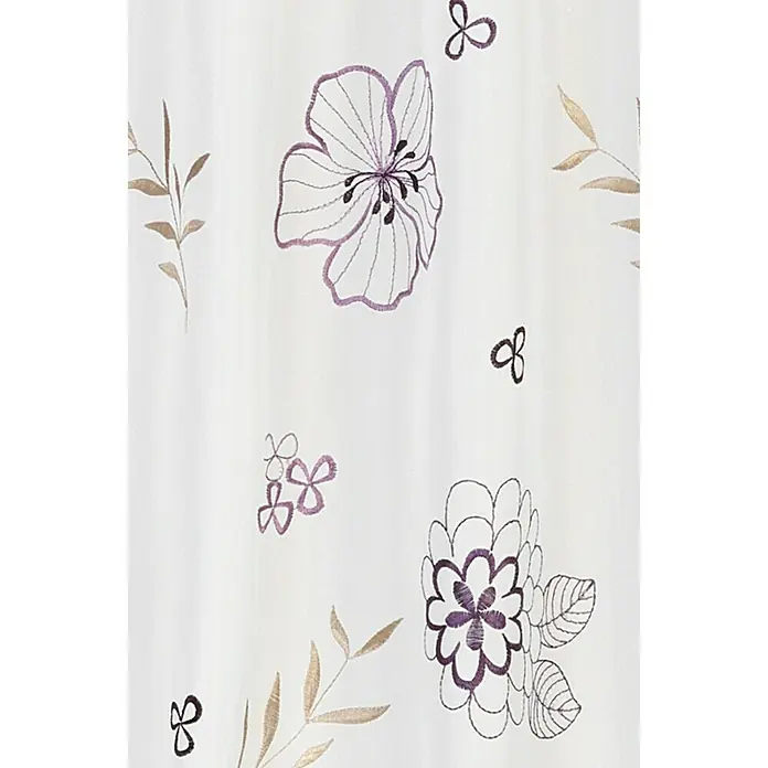 Elbersdrucke Bistrogardine Javine - Weiß/Violett, 140 x 48 cm, 100 % Polyester - Detailaufnahme