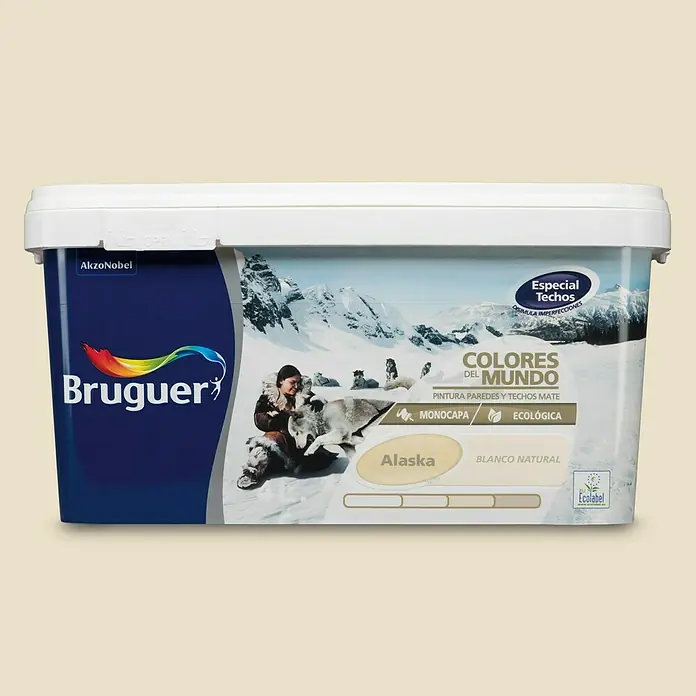 Bruguer Colores del Mundo Pintura para paredes - Alaska blanco natural, 4 l, Mate