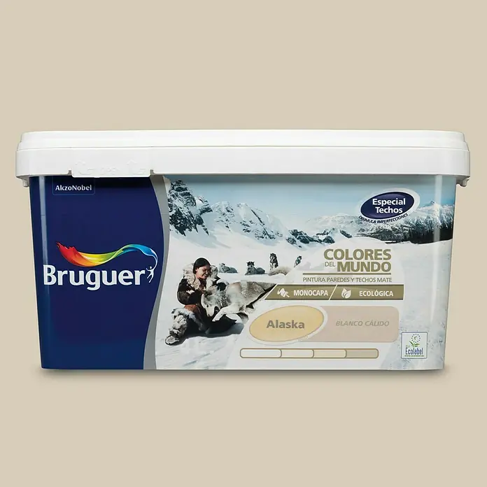 Bruguer Colores del Mundo Pintura para paredes - Alaska blanco cálido, 4 l, Mate