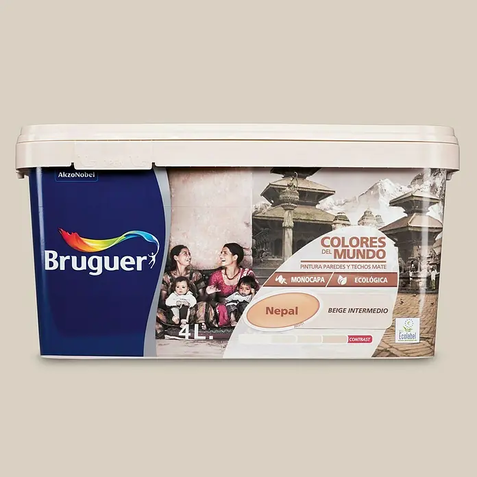 Bruguer Colores del Mundo Pintura para paredes - Nepal beige intermedio, 4 l, Mate