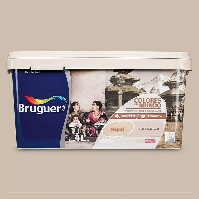 Bruguer Colores del Mundo Pintura para paredes - Nepal beige natural, 4 l, Mate