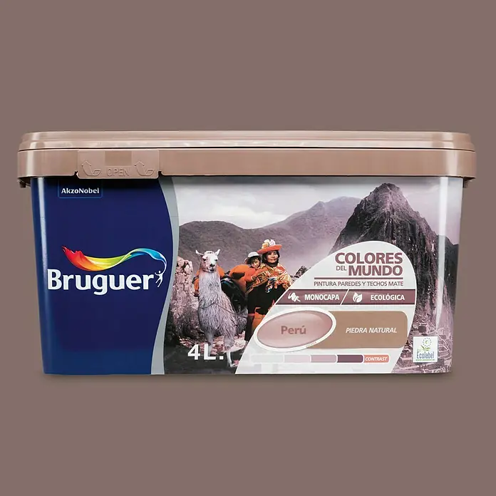 Bruguer Colores del Mundo Pintura para paredes - Perú piedra natural, 4 l, Mate