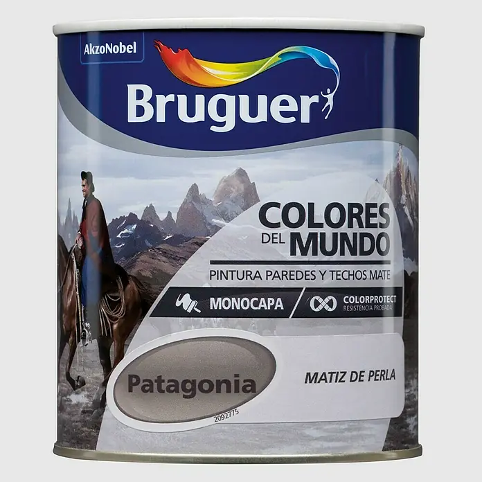 Bruguer Colores del Mundo Pintura para paredes - Patagonia matiz de perla, 750 ml, Mate
