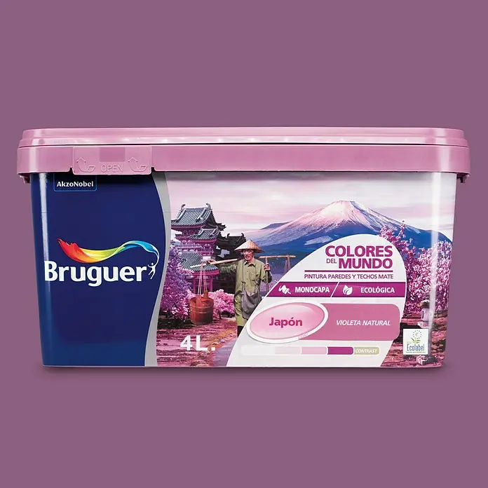 Bruguer Colores del Mundo Pintura para paredes - Japón violeta natural, 4 l, Mate