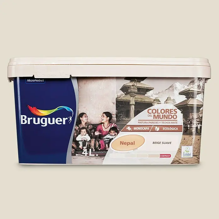 Bruguer Colores del Mundo Pintura para paredes - Nepal beige suave, 4 l, Mate