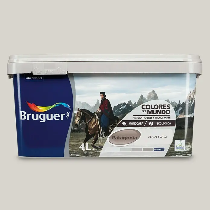 Bruguer Colores del Mundo Pintura para paredes - Patagonia perla suave, 4 l, Mate